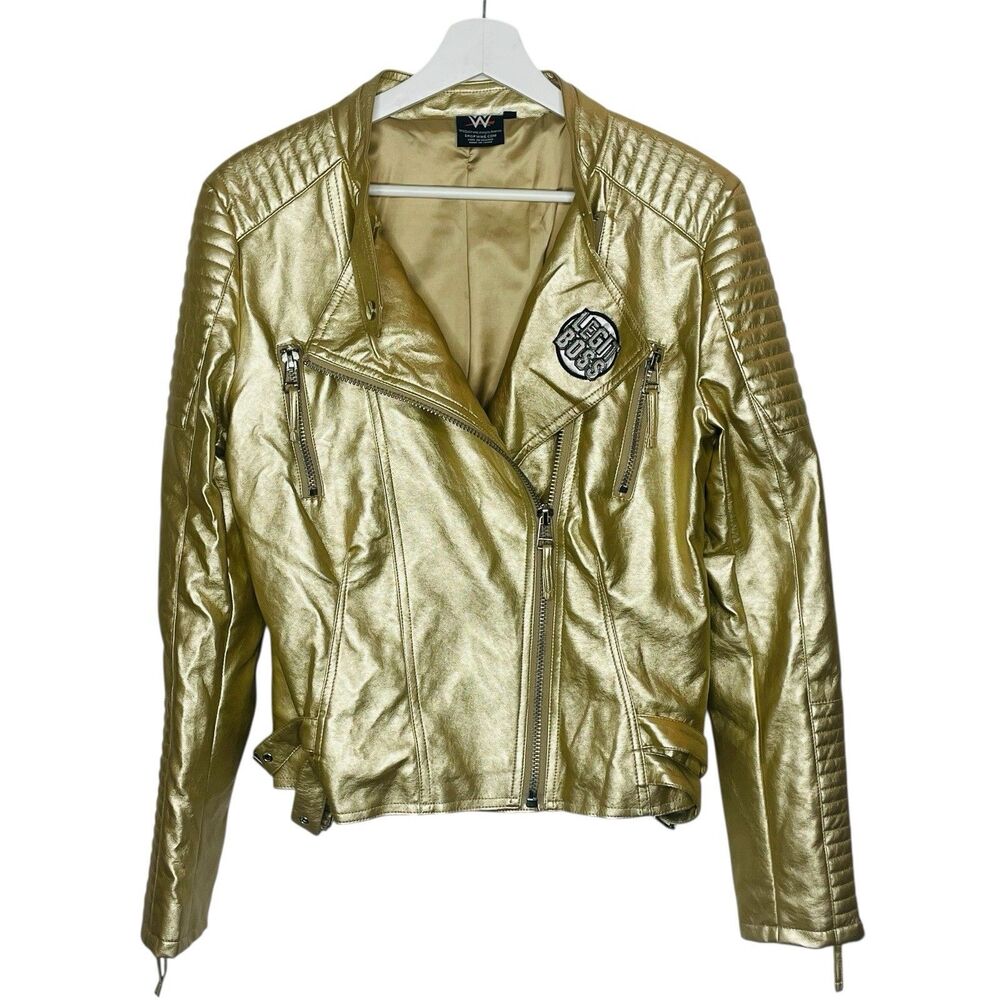 WWE Sasha Banks JacketWomen's XL Gold The Legit Boss Full Zip Mercedes Mone AEW